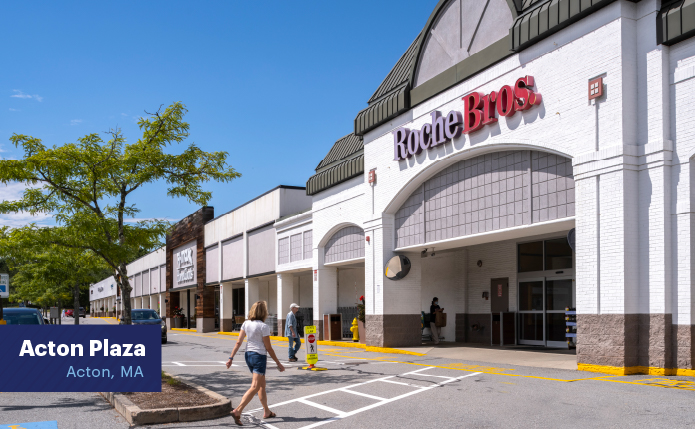 Patrons entering Roche Bros. supermarket.