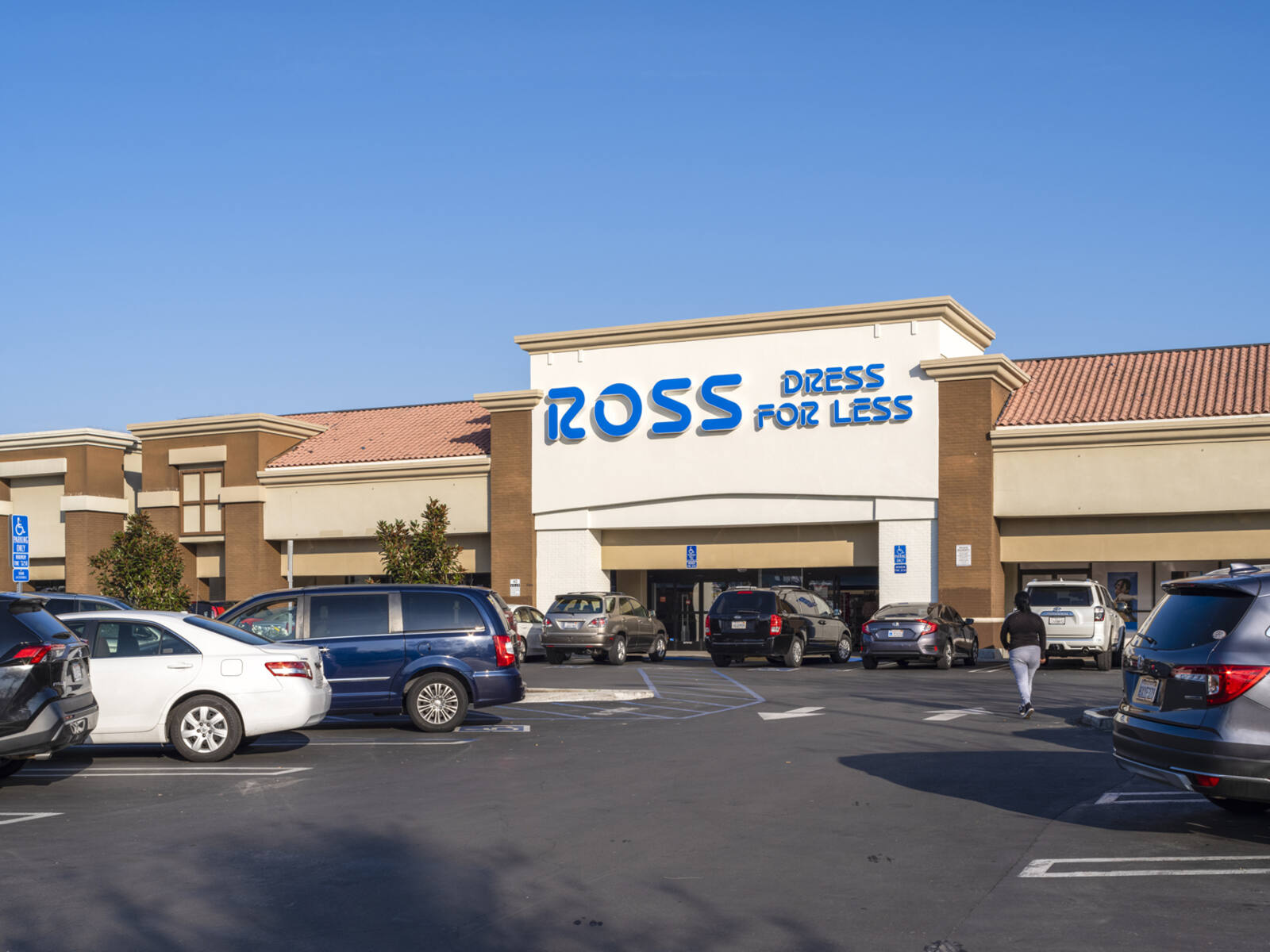Busy parking lot in front of Ross Dress for Less.