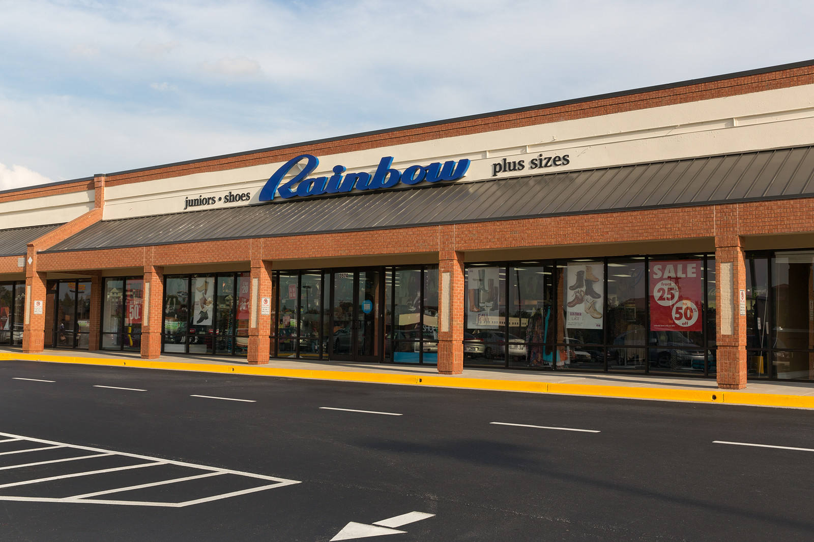 Front entrance of Rainbow at Stockbridge Village shopping center