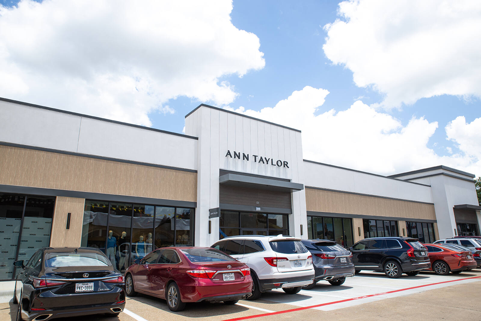 entrance of Ann Taylor in outdoor shopping center in Plano, Texas