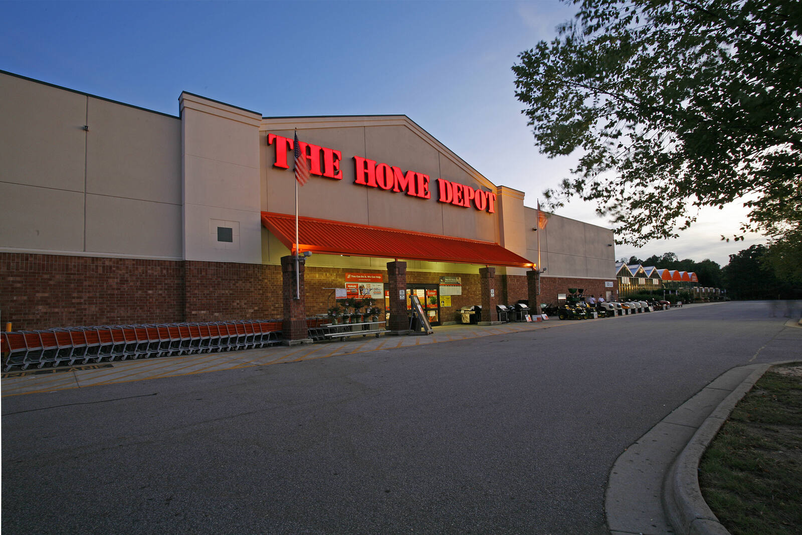 The Home Depot at sundown in Garner, NC.