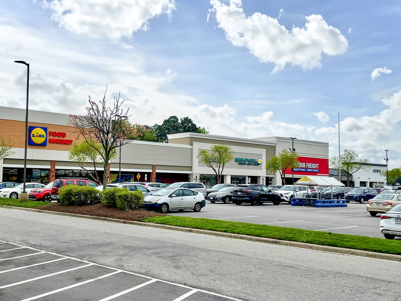 Food Market, Harbor Freight, Eggs Up Grill in Garner Towne Square.