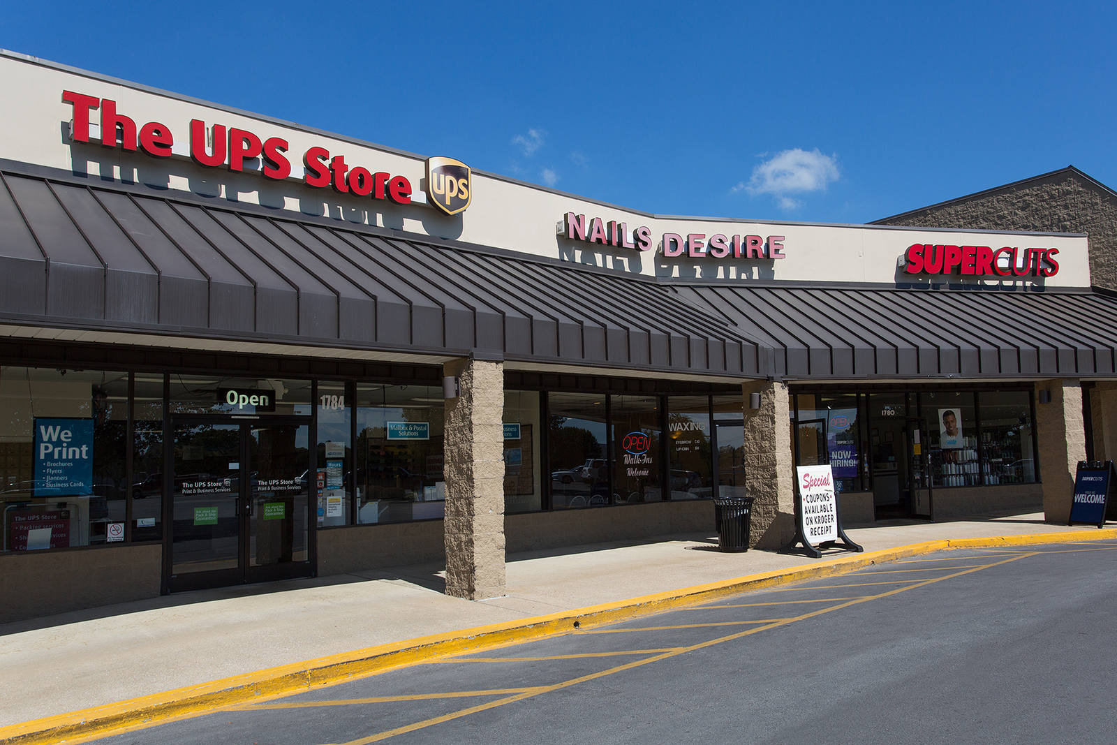 The UPS Store and Supercuts at inline shops at Georgetown Square.