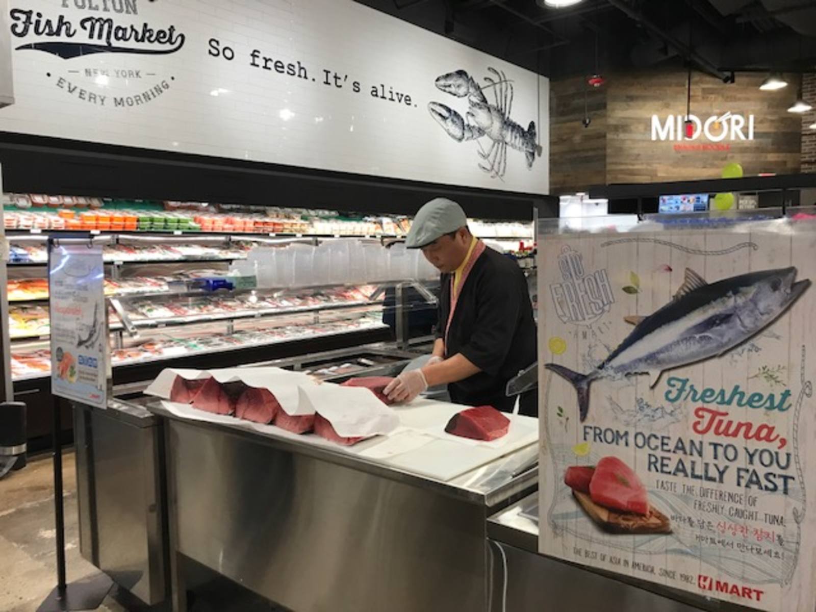 Tuna filleting demonstration at Hmart in Yonkers, NY.