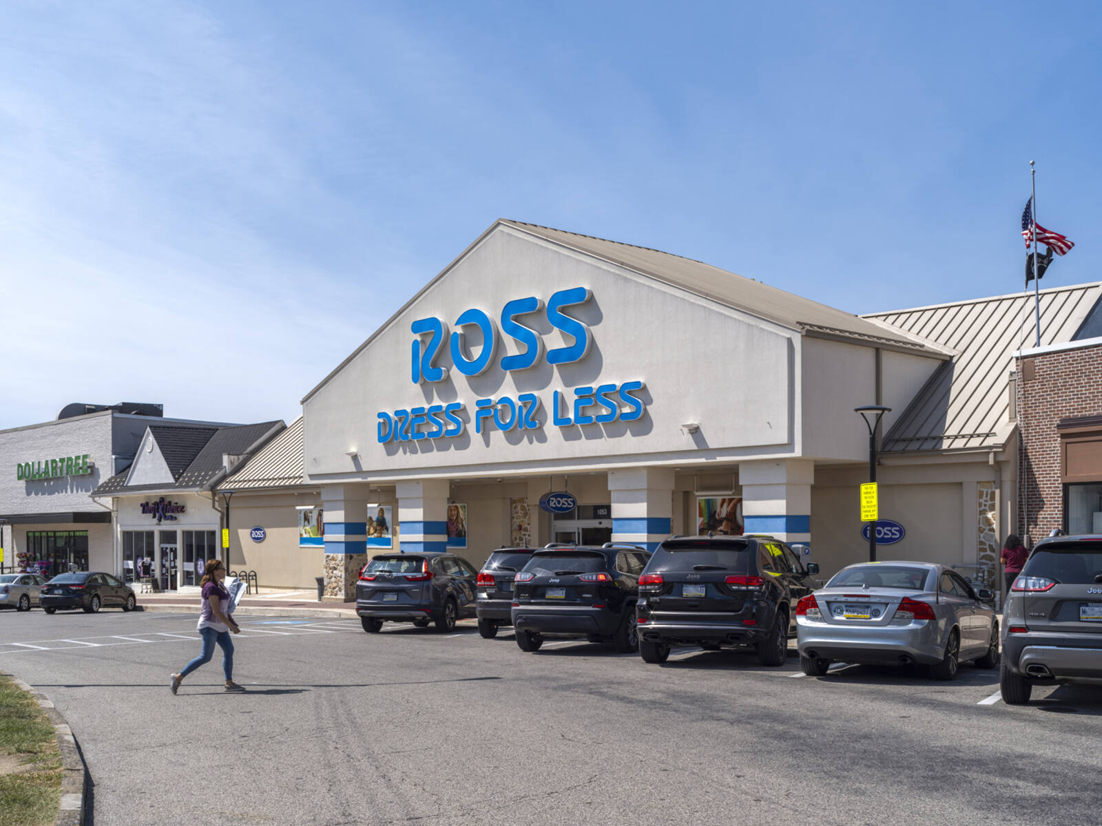Patron approaches parking lot at Ross Dress for Less.