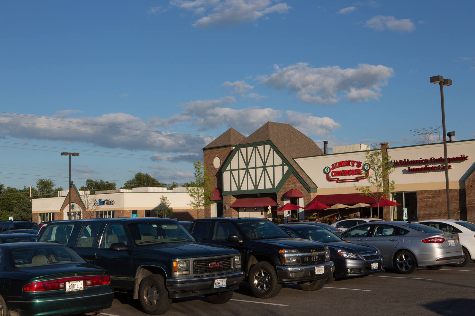 Car-packed lot at Butterfield Square.
