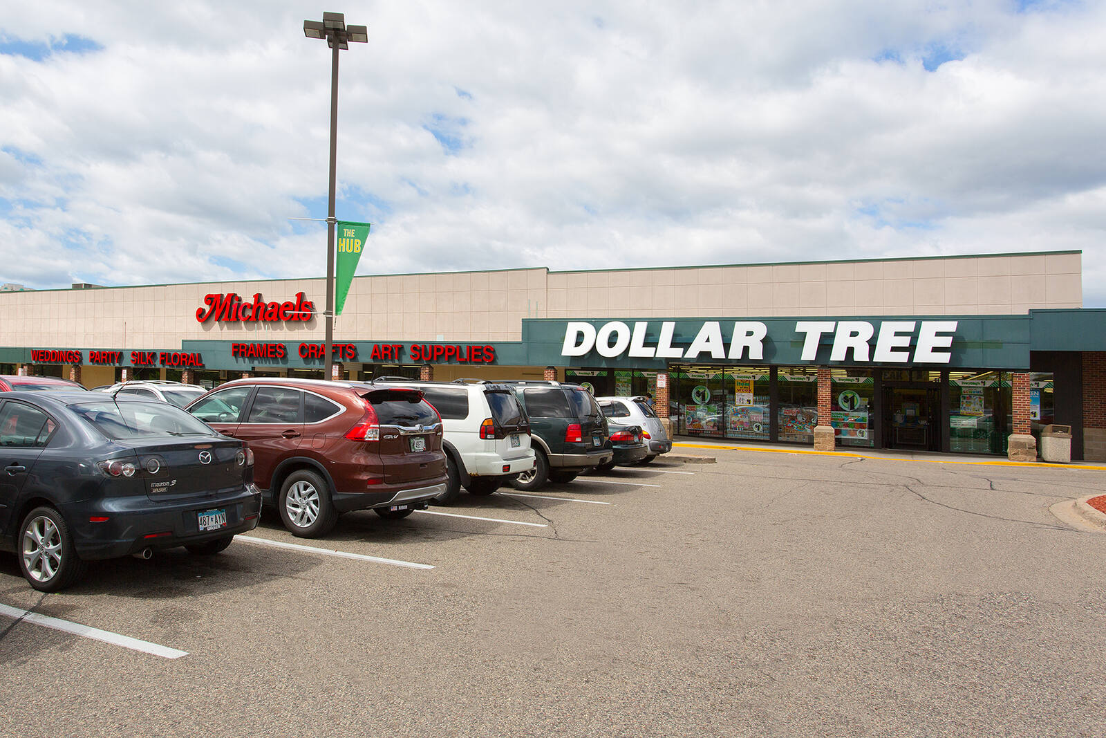 Parking lot on left side of Dollar Tree entrance