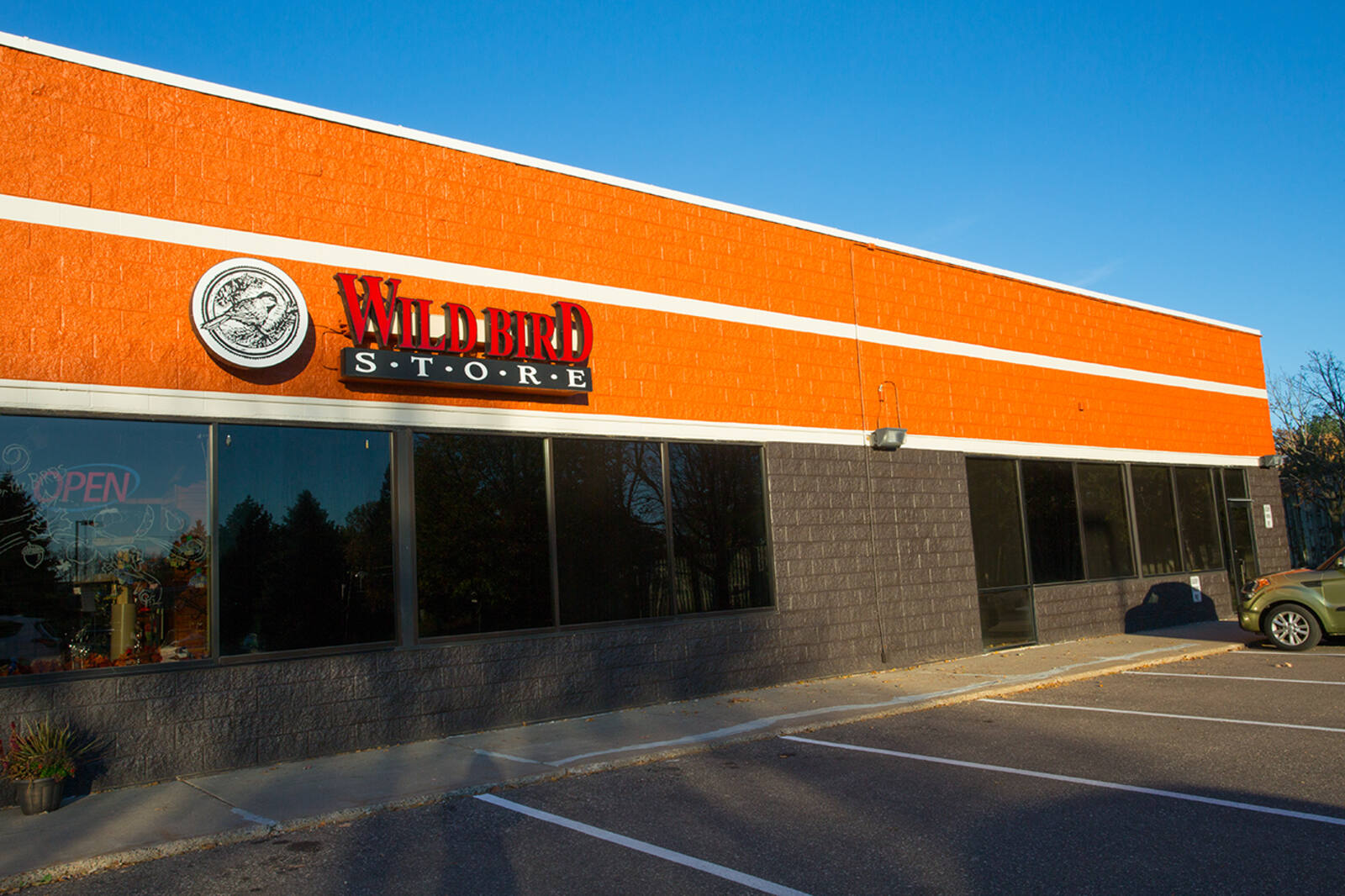 Parking lot in front of Wildbird store at White Bear Hills Shopping Center.