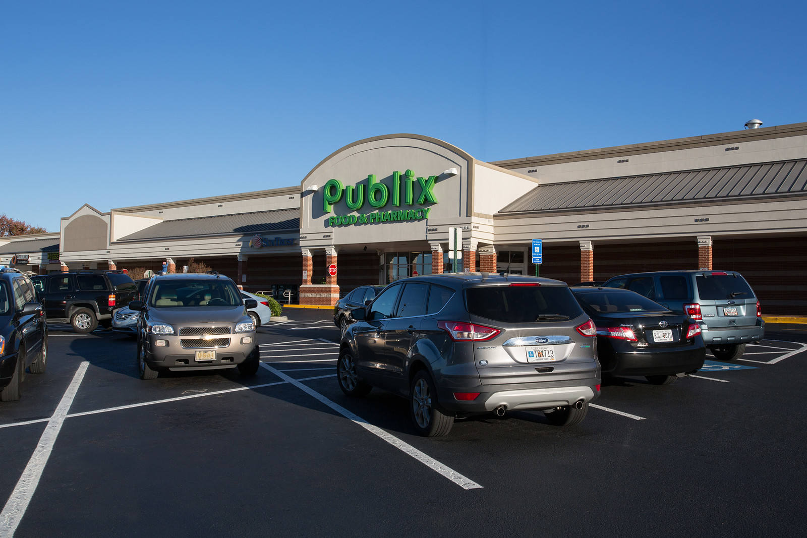Publix and parking lot at Cosby Station.