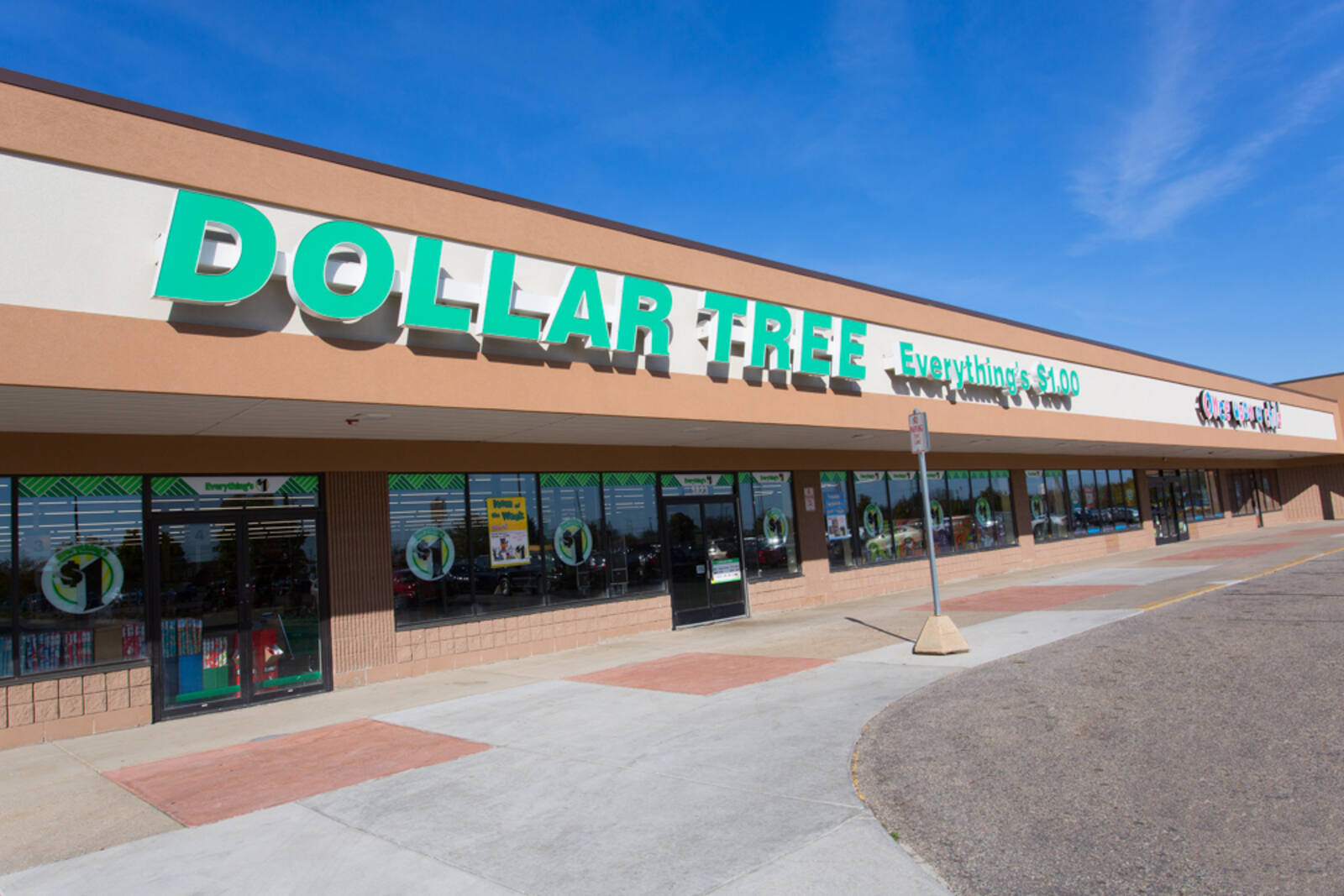 Dollar Tree inline storefront at Delta Center.