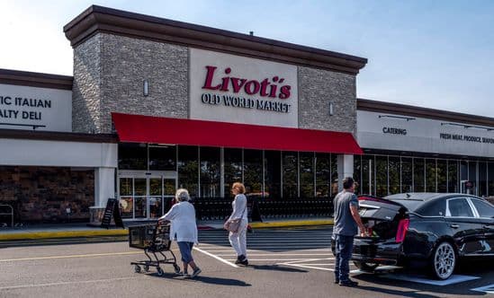 Livoti's Old World Market with two women entering store.